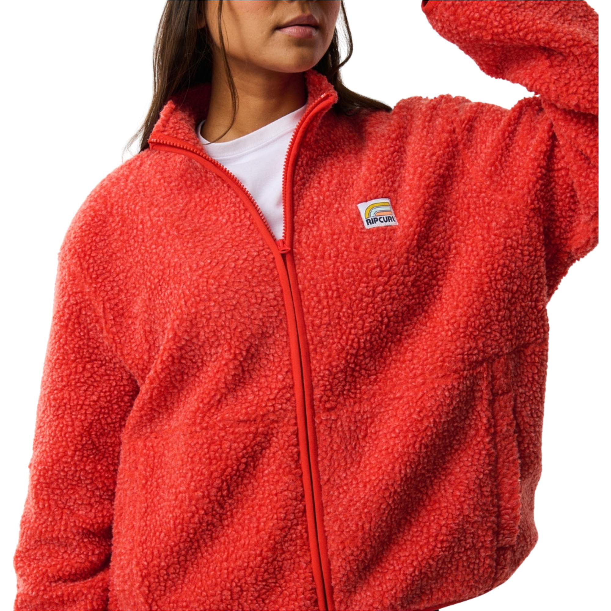2026 Rip Curl Womens Every Day Polar Zip Thru Fleece 0B8WFL - Red